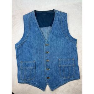 Vintage 1970s Lee Denim Vest Men’s Medium Western Cowboy